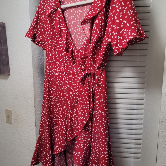 PatPat Dresses & Skirts - MOMMY & Me PatPat Red Asymmetrical Sundress with Ruffled Tie Front